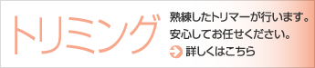 トリミングを承ります。詳しくはこちら